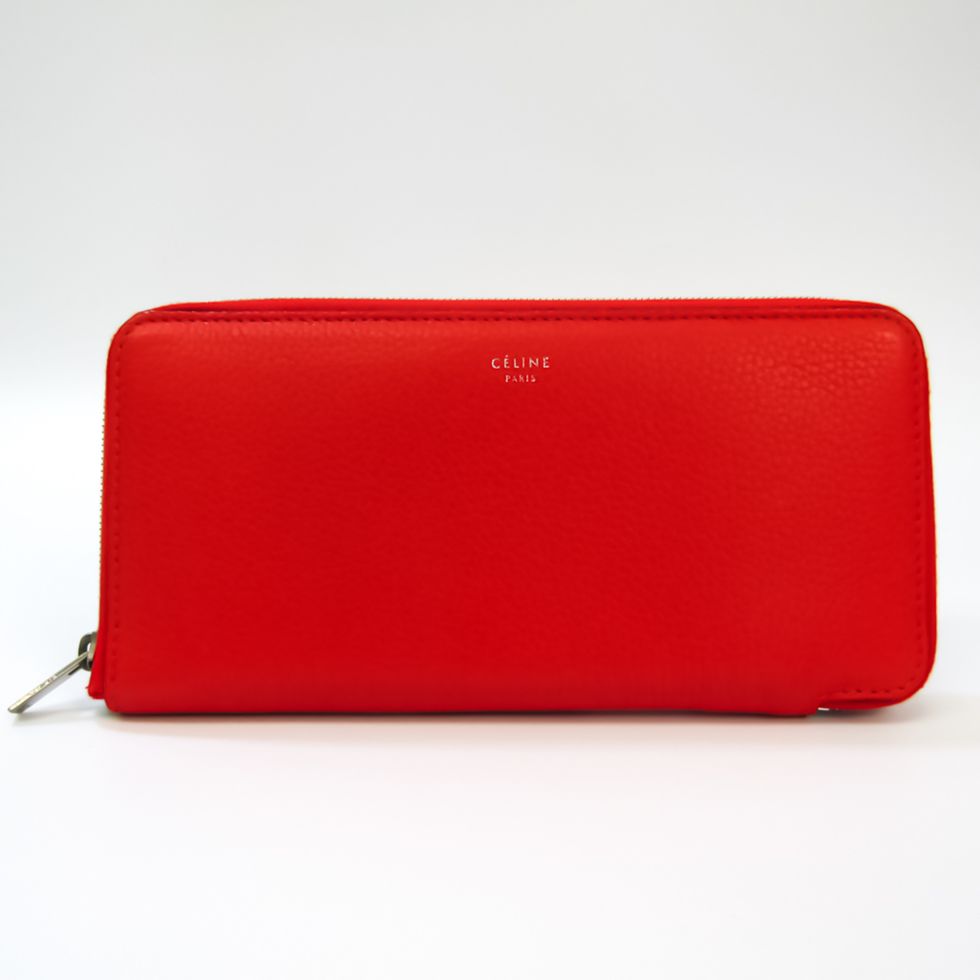 Celine Women's Calfskin Long Wallet [Bi-Fold] Black,Red Color